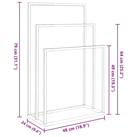 WOLNOSTOJĄCY WIESZAK NA RĘCZNIKI BIAŁY 48X24X79CM ŻELAZNY