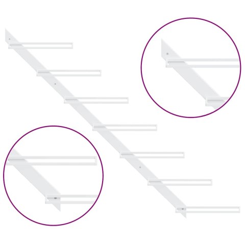 2 ŚCIENNE UCHWYTY NA 7 BUTELEK WINA BIAŁE METALOWE