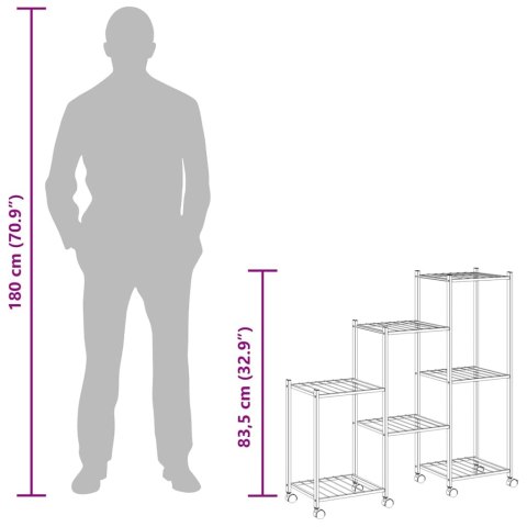 KWIETNIK Z KÓŁKAMI 83X25X83,5CM CZARNY ŻELAZNY