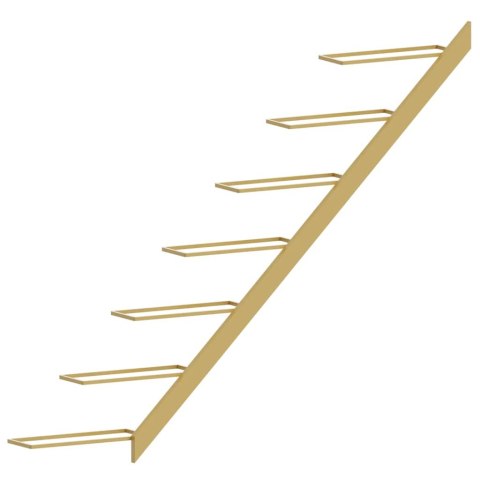 ŚCIENNY UCHWYT NA 7 BUTELEK WINA ZŁOTY METALOWY