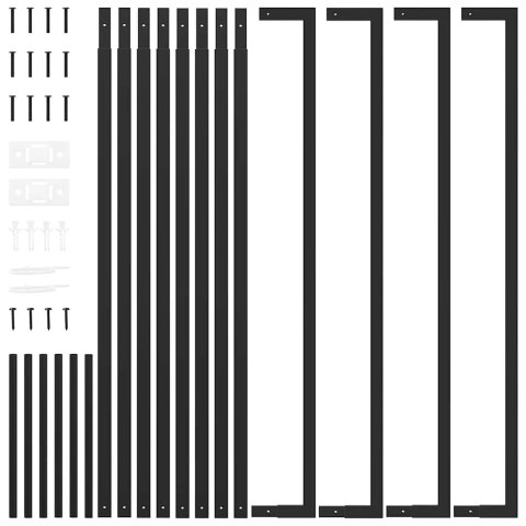 STOJAK NA DREWNO MATOWY CZARNY 110X28X214CM STALOWY
