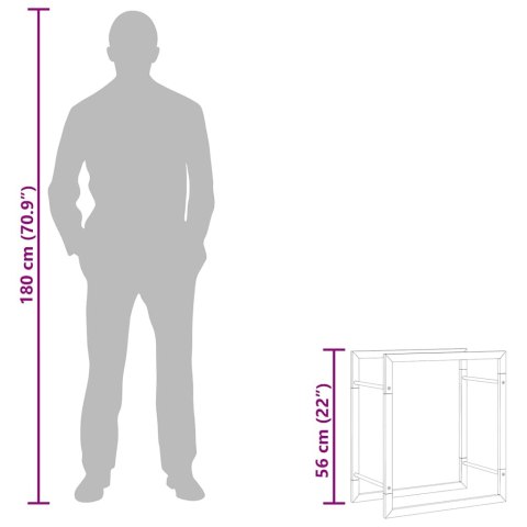 STOJAK NA DREWNO OPAŁOWE 50X28X56CM STAL NIERDZEWNA