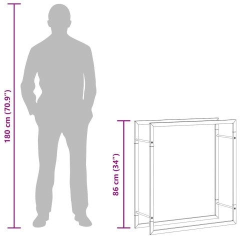 STOJAK NA DREWNO OPAŁOWE 80X28X86CM STAL NIERDZEWNA