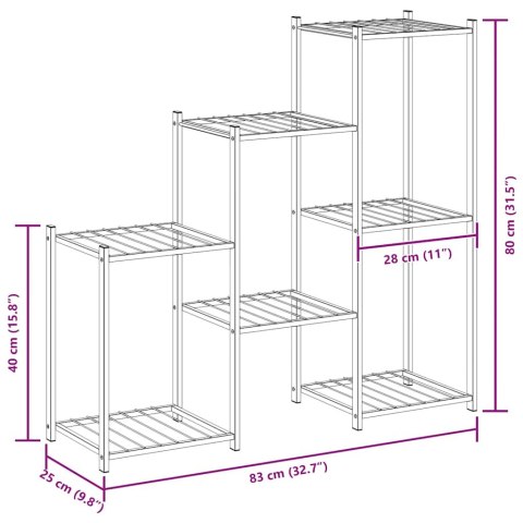 STOJAK NA KWIATY 83X25X80CM CZARNY ŻELAZNY