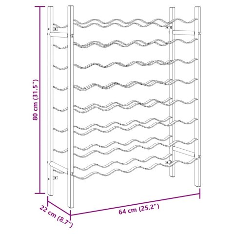 STOJAK REGAŁ NA 48 BUTELEK WINA ZŁOTY METALOWY