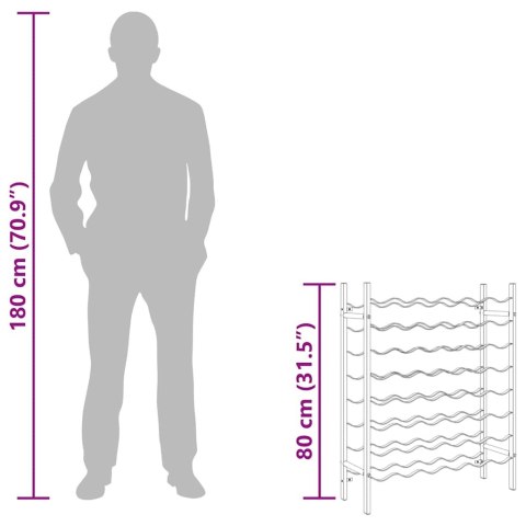 STOJAK REGAŁ NA 48 BUTELEK WINA ZŁOTY METALOWY