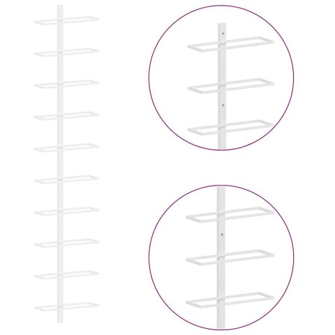 UCHWYTY ŚCIENNE NA 10 BUTELEK WINA 2 SZT. BIAŁE METALOWE
