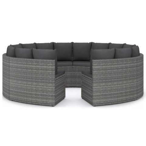 VidaXL 8-częściowa sofa do ogrodu, z poduszkami, polirattan, szara