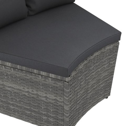 VidaXL 8-częściowa sofa do ogrodu, z poduszkami, polirattan, szara