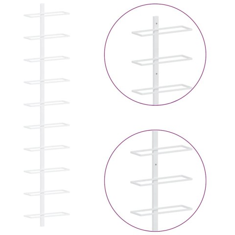UCHWYT ŚCIENNY NA 10 BUTELEK WINA BIAŁY METALOWY