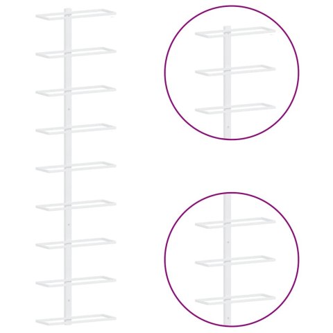 UCHWYTY ŚCIENNE NA 9 BUTELEK WINA 2 SZT BIAŁE ŻELAZNE