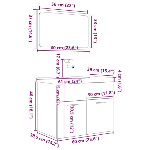 3-CZ. ZESTAW MEBLI ŁAZIENKOWYCH SZAROŚĆ BETONU