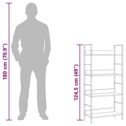 REGAŁ Z 4 PÓŁKAMI BIAŁY 60X27,6X124,5CM