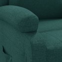 VidaXL Elektryczny fotel rozkładany, ciemnozielony, obity tkaniną