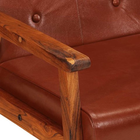 VidaXL Fotel, brązowy, skóra naturalna