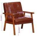 VidaXL Fotel, brązowy, skóra naturalna