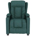 VidaXL Fotel masujący, ciemnozielony, obity tkaniną