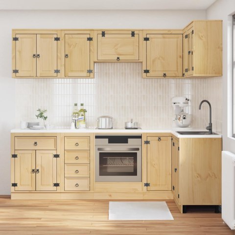 SZAFKOWY Z SZUFLADĄ Z PÓŁKĄ 10 PCS MIÓD LITE DREWNO SOSNOWE