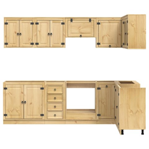 SZAFKOWY Z SZUFLADĄ Z PÓŁKĄ 10 PCS MIODOWY LITE DREWNO SOSNOWE