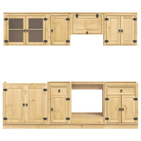 SZAFKOWY Z SZUFLADĄ Z PÓŁKĄ 8 PCS MIÓD LITE DREWNO SOSNOWE