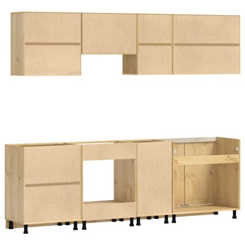 SZAFKOWY Z SZUFLADĄ Z PÓŁKĄ 8 PCS MIÓD LITE DREWNO SOSNOWE