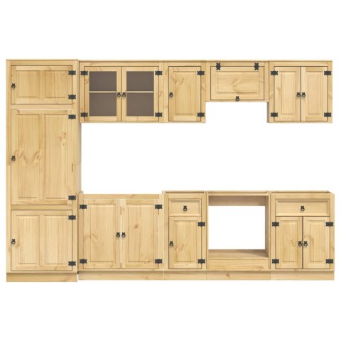 SZAFKOWY Z SZUFLADĄ Z PÓŁKĄ 9 PCS MIÓD LITE DREWNO SOSNOWE