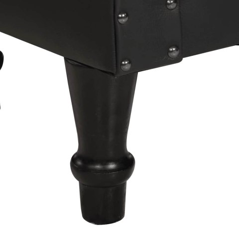 VidaXL Fotel, czarny, skóra naturalna