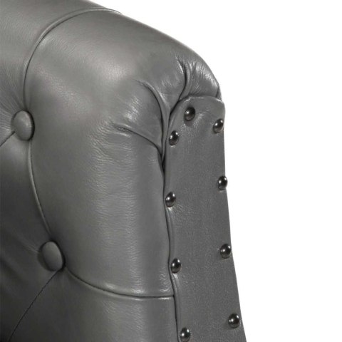 VidaXL Fotel, szary, skóra naturalna