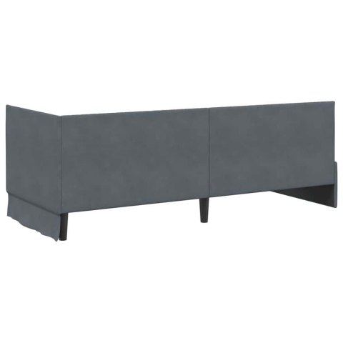 VidaXL Rama Łóżka Narożnego z Materacem 2 pcs Szary Aksamit