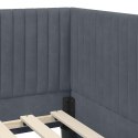 VidaXL Rama Łóżka Narożnego z Materacem 2 pcs Szary Aksamit