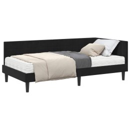 RAMA ŁÓŻKA NAROŻNEGO Z MATERACEM 2 PCS CZARNY AKSAMIT