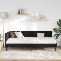 VidaXL Rama Łóżka Narożnego z Materacem 2 pcs Czarny Aksamit