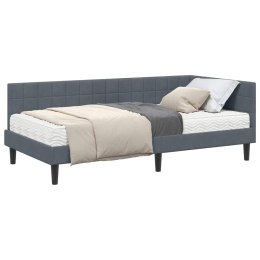 RAMA ŁÓŻKA NAROŻNEGO Z MATERACEM 2 PCS SZARY AKSAMIT