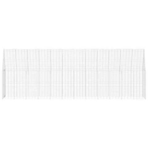 VidaXL Klatka dla kur 2 pcs Srebrny 600 x 100 x 210 cm