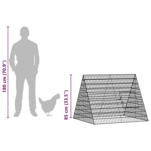 VidaXL Klatka dla kur Srebrny 110 x 100 x 85 cm Stal Galwanizowana