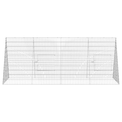 VidaXL Klatka dla kur Srebrny 215 x 100 x 85 cm Stal Galwanizowana