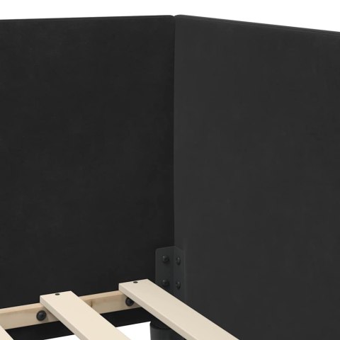 VidaXL Rama Łóżka Narożnego z Materacem 2 pcs Czarny Aksamit