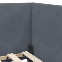 RAMA ŁÓŻKA NAROŻNEGO Z MATERACEM 2 PCS SZARY AKSAMIT