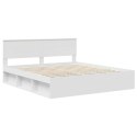 VidaXL Ramka łóżka Biały 200 x 200 cm Materiał drewnopochodny