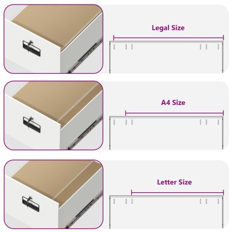 SZAFKA NA DOKUMENTY Z SZUFLADĄ 2 PCS BIAŁY 44X 50X 106.5CM