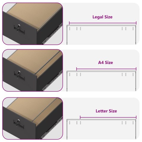 SZAFKA NA DOKUMENTY Z SZUFLADĄ 2 PCS CZARNY 44X 50X 106.5CM