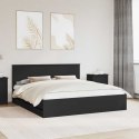 VidaXL Ramka łóżka z szufladą Czarny 180 x 200 cm Drewno inżynieryjne