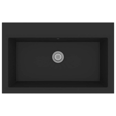 VidaXL Zlew kuchenny Czarny 79 x 50 x 31 cm Granit