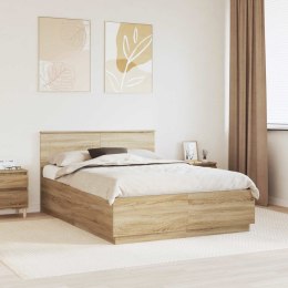 VidaXL Ramka łóżka Dąb Sonoma 140 x 200 cm Materiał drewnopochodny