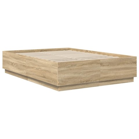 VidaXL Ramka łóżka Dąb Sonoma 140 x 200 cm Materiał drewnopochodny