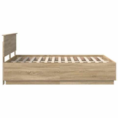 VidaXL Ramka łóżka Dąb Sonoma 140 x 200 cm Materiał drewnopochodny