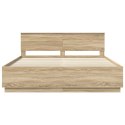 VidaXL Ramka łóżka Dąb Sonoma 200 x 200 cm Materiał drewnopochodny
