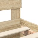 VidaXL Ramka łóżka Dąb Sonoma 200 x 200 cm Materiał drewnopochodny
