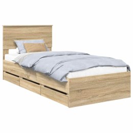 VidaXL Ramka łóżka Dąb Sonoma 75 x 190 cm Drewno inżynieryjne