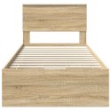 VidaXL Ramka łóżka Dąb Sonoma 75 x 190 cm Drewno inżynieryjne